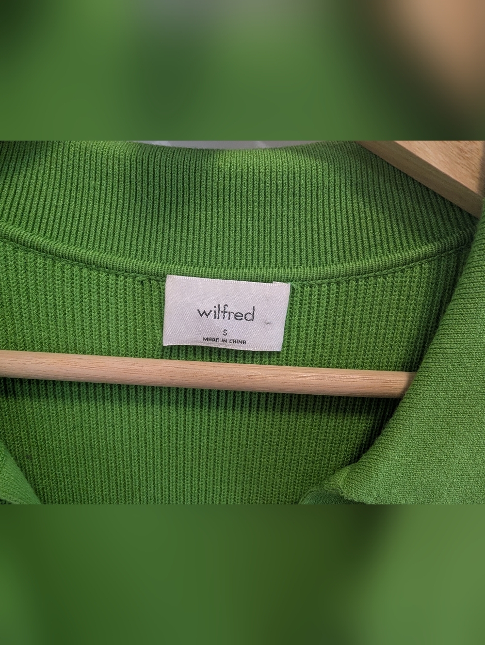 Wilfred Cove Dress Ribbed Button Front Knit Green Aritzia Bodycon - Picture 8 of 8